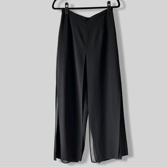 Melanie Lyne  Chiffon Two Layered Wide Leg Pants - Picture 1 of 14
